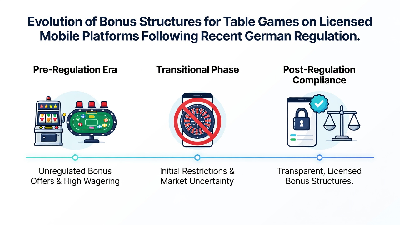 Illustration der Anpassungen von Bonusstrukturen für Tischspiele unter deutscher Regulierung